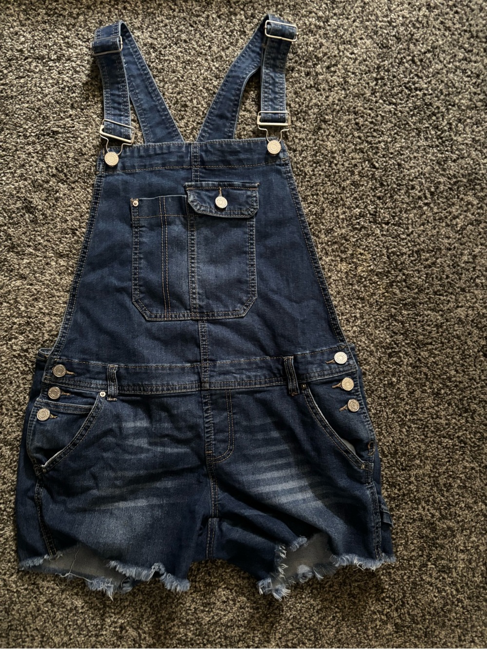 Women's juniors size 7 indigo rein denim shortalls shorts overalls